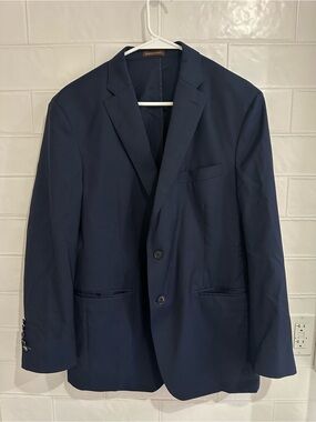 Davide Cenci Loro Piana Zelander Dream Wool Blazer Mens 44R 54IT Navy Blue